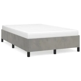 Light gray velvet bed frame 120x190 cm by , Beds and slatted bases - Ref: Foro24-379528, Price: 98,43 €, Discount: %