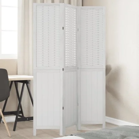 White Paulownia solid wood 3-panel dividing screen by , Room dividers - Ref: Foro24-358718, Price: 89,12 €, Discount: %