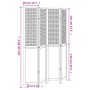 4-teilige Trennwand aus weißem Paulownia-Massivholz von , Raumteiler - Ref: Foro24-358724, Preis: 135,36 €, Rabatt: %