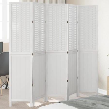 White Paulownia solid wood 5-panel dividing screen by , Room dividers - Ref: Foro24-358726, Price: 149,75 €, Discount: %