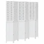 Biombo separador de 6 paneles madera maciza Paulownia blanco de , Divisores de ambientes - Ref: Foro24-358732, Precio: 196,52...