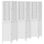 Biombo separador de 6 paneles madera maciza Paulownia blanco de , Divisores de ambientes - Ref: Foro24-358730, Precio: 155,28...