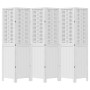Biombo separador de 6 paneles madera maciza Paulownia blanco de , Divisores de ambientes - Ref: Foro24-358730, Precio: 155,28...