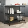 Schwarzer Küchenwagen aus Holzwerkstoff, 102 x 50 x 95 cm von , Küchen- und Speisewagen - Ref: Foro24-842321, Preis: 85,89 €,...