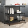 Schwarzer Küchenwagen aus Holzwerkstoff, 102 x 50 x 95 cm von , Küchen- und Speisewagen - Ref: Foro24-842321, Preis: 86,95 €,...