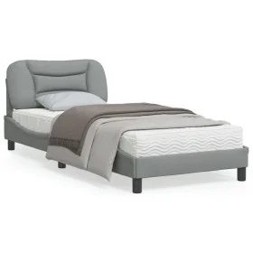 Bed frame with LED lights light gray fabric 80x200 cm by , Beds and slatted bases - Ref: Foro24-3213662, Price: 147,11 €, Dis...