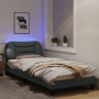 Bed frame with LED lights light gray fabric 80x200 cm by , Beds and slatted bases - Ref: Foro24-3213662, Price: 149,14 €, Dis...