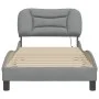 Estructura de cama con luces LED tela gris claro 80x200 cm de , Camas y somieres - Ref: Foro24-3213662, Precio: 147,08 €, Des...