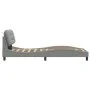 Estructura de cama con luces LED tela gris claro 80x200 cm de , Camas y somieres - Ref: Foro24-3213662, Precio: 147,08 €, Des...