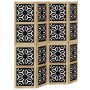 Biombo separador 4 paneles madera maciza Paulownia marrón negro de , Divisores de ambientes - Ref: Foro24-358801, Precio: 125...