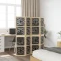 Divider screen 4 panels solid Paulownia wood brown black by , Room dividers - Ref: Foro24-358801, Price: 107,13 €, Discount: %