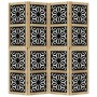 Biombo separador 4 paneles madera maciza Paulownia marrón negro de , Divisores de ambientes - Ref: Foro24-358801, Precio: 125...