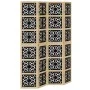 Biombo separador 4 paneles madera maciza Paulownia marrón negro de , Divisores de ambientes - Ref: Foro24-358803, Precio: 140...