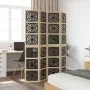 Biombo separador 4 paneles madera maciza Paulownia marrón negro de , Divisores de ambientes - Ref: Foro24-358803, Precio: 140...