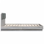 Bed frame with headboard LED lights Sonoma gray 120x190 cm by , Beds and slatted bases - Ref: Foro24-3210057, Price: 183,74 €...
