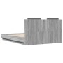 Bed frame with headboard LED lights Sonoma gray 120x190 cm by , Beds and slatted bases - Ref: Foro24-3210057, Price: 183,74 €...