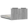 Bed frame with headboard LED lights Sonoma gray 120x190 cm by , Beds and slatted bases - Ref: Foro24-3210057, Price: 181,56 €...