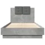 Estructura de cama cabecero luces LED gris hormigón 90x190 cm de , Camas y somieres - Ref: Foro24-3210062, Precio: 159,94 €, ...
