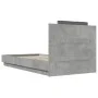 Estructura de cama cabecero luces LED gris hormigón 90x190 cm de , Camas y somieres - Ref: Foro24-3210062, Precio: 159,94 €, ...