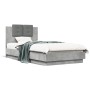 Concrete gray LED lights headboard bed frame 75x190 cm by , Beds and slatted bases - Ref: Foro24-3210069, Price: 156,51 €, Di...