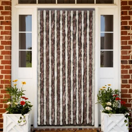 Beige and light brown chenille anti-fly curtain 100x200 cm by , Mosquito nets for windows - Ref: Foro24-377367, Price: 64,82 ...