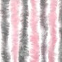 Cortina antimoscas chenilla gris plateado y rosa 100x220 cm