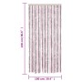 Cortina antimoscas chenilla gris plateado y rosa 100x220 cm