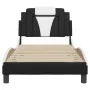 Bed with black and white synthetic leather headboard 80x200 cm by , Beds and slatted bases - Ref: Foro24-3208059, Price: 114,...