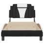 Bett mit schwarz-weißem Kunstlederkopfteil 80x200 cm von , Betten und Lattenroste - Ref: Foro24-3208059, Preis: 131,29 €, Rab...
