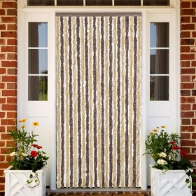 Dunkelbrauner und beiger Chenille-Fliegenvorhang, 100 x 230 cm von , Moskitonetze für Fenster - Ref: Foro24-377359, Preis: 63...