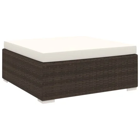 Sectional footstool with cushion 1 pcs brown synthetic rattan by vidaXL, Modular outdoor sofas - Ref: Foro24-46801, Price: 95...