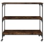 Carrito de cocina madera ingeniería roble ahumado 102x50x95 cm