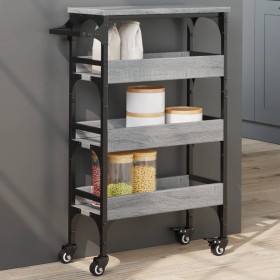 Carrito de cocina madera de ingeniería gris Sonoma 53x20x76 cm