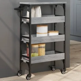 Sonoma grauer Küchenwagen aus Holzwerkstoff, 53 x 20 x 76 cm von , Küchen- und Speisewagen - Ref: Foro24-842354, Preis: 55,99...