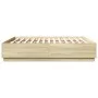 Sonoma oak wood bed frame with LED lights 200x200 cm by , Beds and slatted bases - Ref: Foro24-3209585, Price: 187,02 €, Disc...