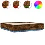 Estructura cama con luces LED madera roble ahumado 200x200 cm de , Camas y somieres - Ref: Foro24-3209587, Precio: 186,68 €, ...