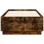Bed frame with LED lights smoked oak wood 100x200 cm by , Beds and slatted bases - Ref: Foro24-3209629, Price: 132,00 €, Disc...