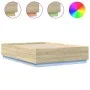Sonoma oak wood bed frame with LED lights 120x200 cm by , Beds and slatted bases - Ref: Foro24-3209620, Price: 161,27 €, Disc...