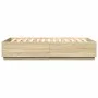 Sonoma oak wood bed frame with LED lights 120x200 cm by , Beds and slatted bases - Ref: Foro24-3209620, Price: 161,27 €, Disc...