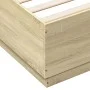 Sonoma oak wood bed frame with LED lights 120x200 cm by , Beds and slatted bases - Ref: Foro24-3209620, Price: 161,27 €, Disc...