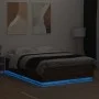 Bed frame with LED lights oak brown wood 160x200 cm by , Beds and slatted bases - Ref: Foro24-3209603, Price: 179,14 €, Disco...