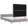 Estructura de cama con cabecera Gris claro 120 x 190 cm tela