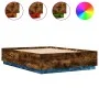 Bed frame with LED lights smoked oak wood 120x200 cm by , Beds and slatted bases - Ref: Foro24-3209622, Price: 161,27 €, Disc...