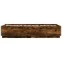 Bed frame with LED lights smoked oak wood 90x200 cm by , Beds and slatted bases - Ref: Foro24-3209636, Price: 132,59 €, Disco...