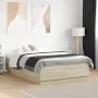 Sonoma oak wood bed frame with LED lights 120x190 cm by , Beds and slatted bases - Ref: Foro24-3209655, Price: 155,90 €, Disc...
