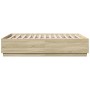 Estructura cama con luces LED madera roble Sonoma 120x190 cm de , Camas y somieres - Ref: Foro24-3209655, Precio: 157,65 €, D...
