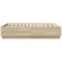 Sonoma oak wood bed frame with LED lights 120x190 cm by , Beds and slatted bases - Ref: Foro24-3209655, Price: 155,90 €, Disc...