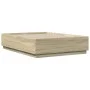 Sonoma oak wood bed frame with LED lights 120x190 cm by , Beds and slatted bases - Ref: Foro24-3209655, Price: 155,90 €, Disc...