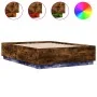 Estructura cama con luces LED madera roble ahumado 120x190 cm de , Camas y somieres - Ref: Foro24-3209657, Precio: 154,59 €, ...