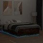Bettgestell mit LED-Leuchten, geräuchertes Eichenholz, 120 x 190 cm von , Betten und Lattenroste - Ref: Foro24-3209657, Preis...